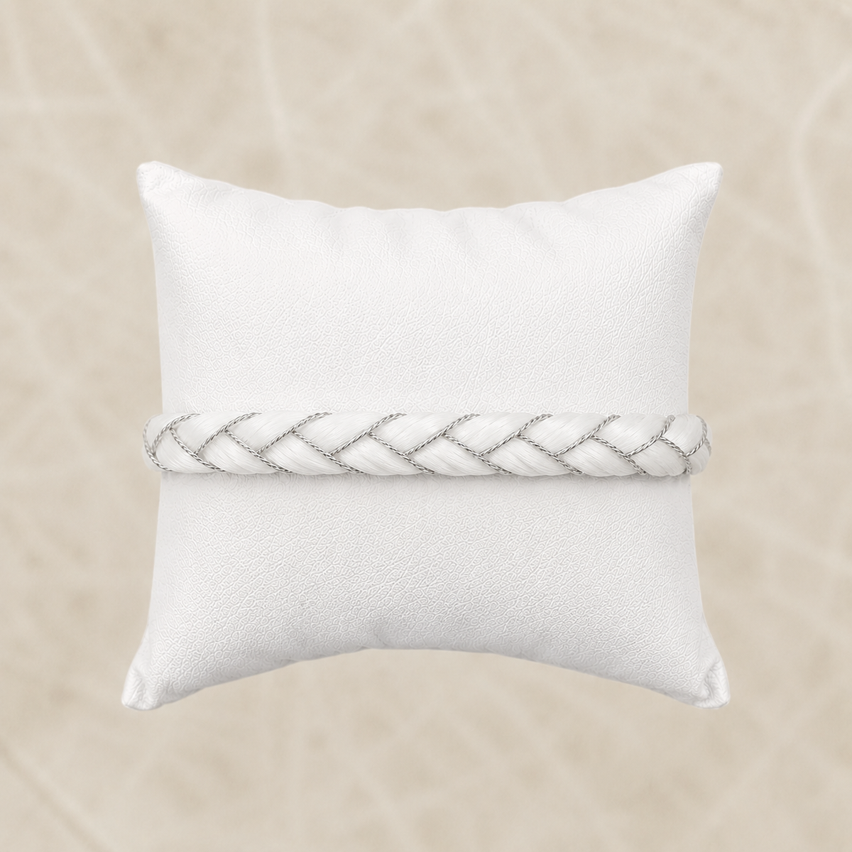 Bracelet ULTIMA - crins blanc & fil argenté