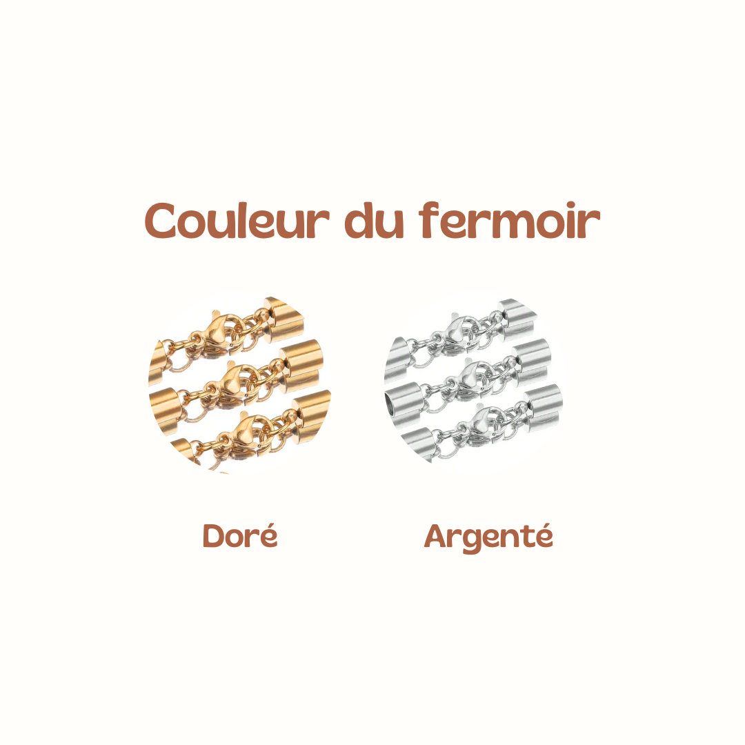 Bracelet ODYSSÉE - crins blanc & fil rose satiné