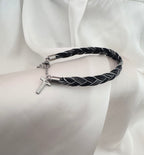 Bracelet en crins personnalisé - avec 2 charms initiale