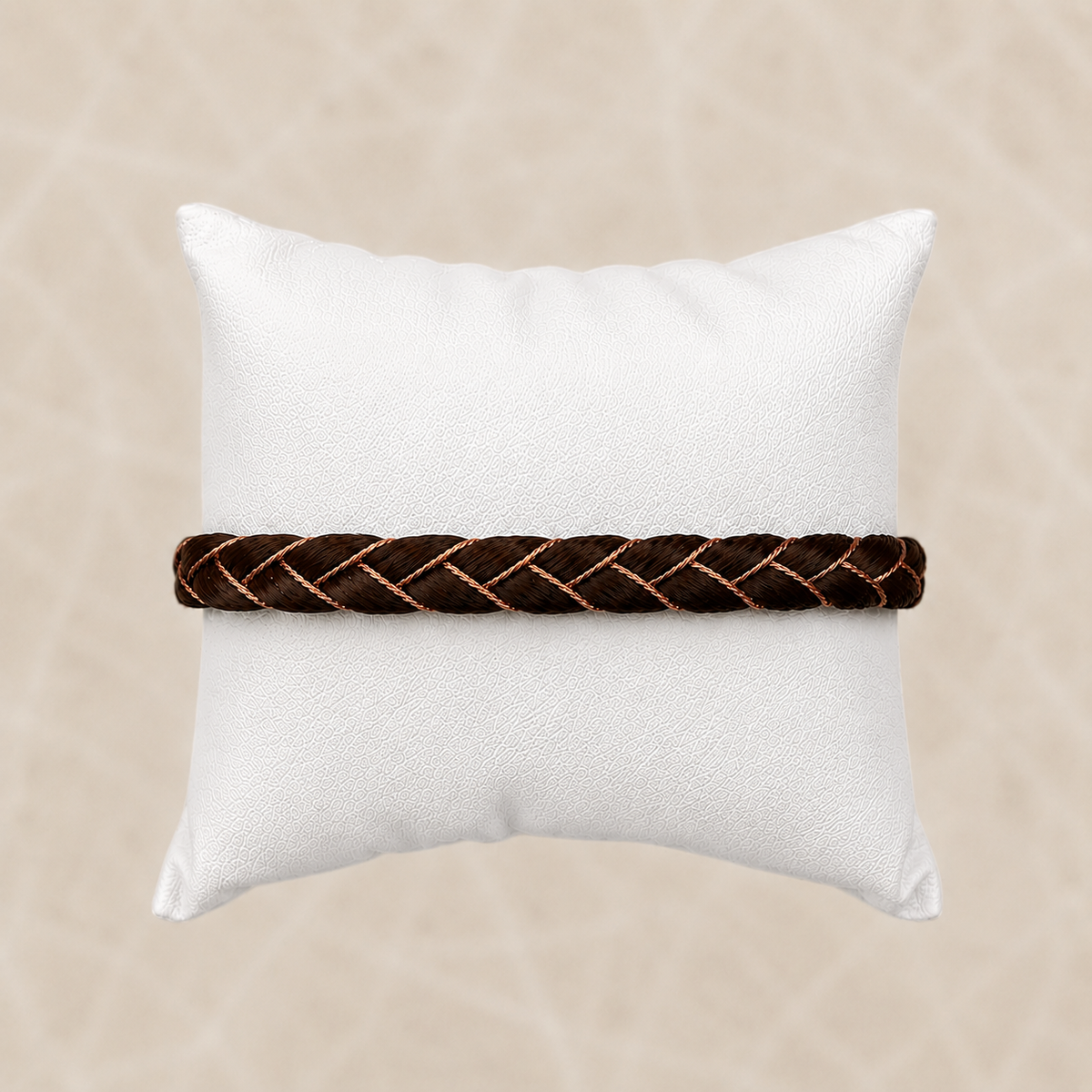 Bracelet WANDER - crins brun & fil cuivré