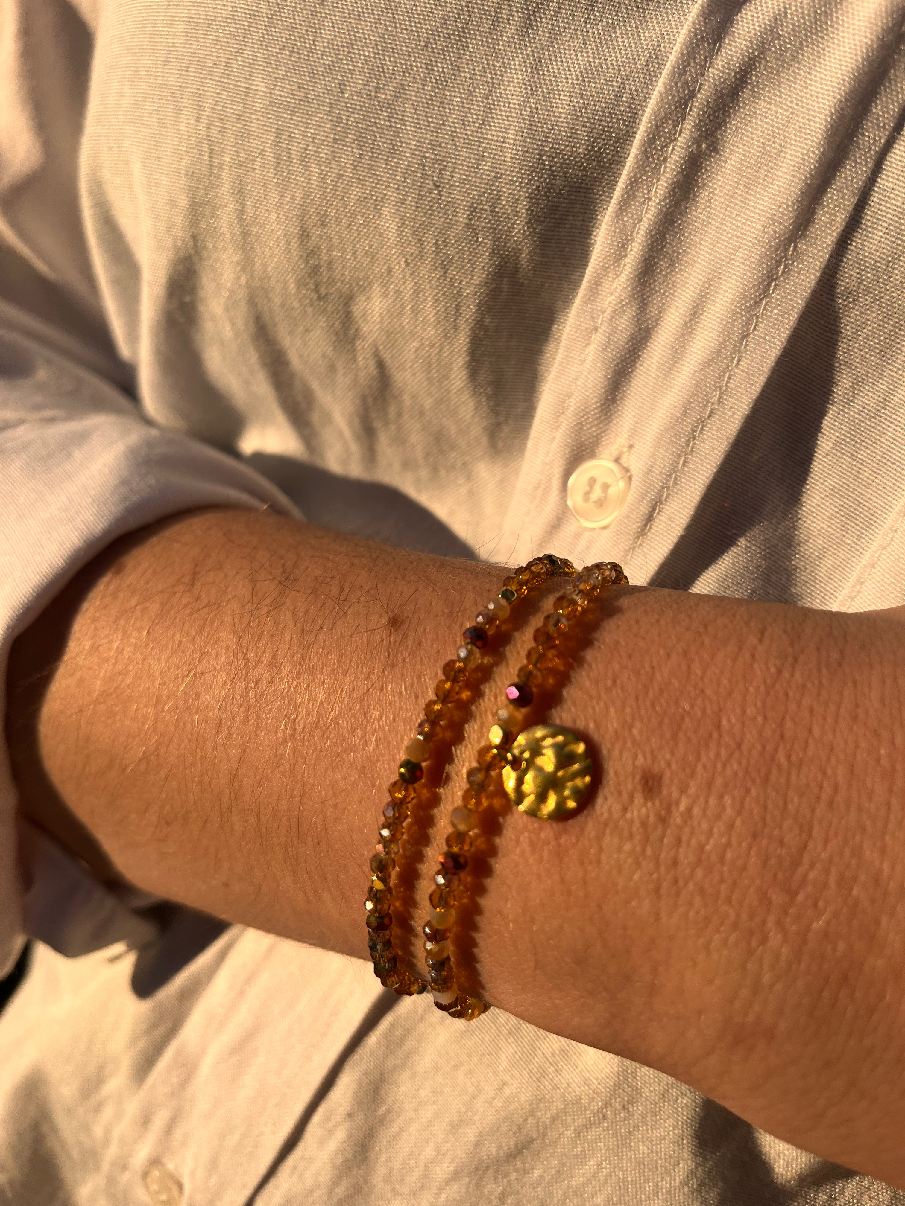 Bracelet Lila double - Coffee