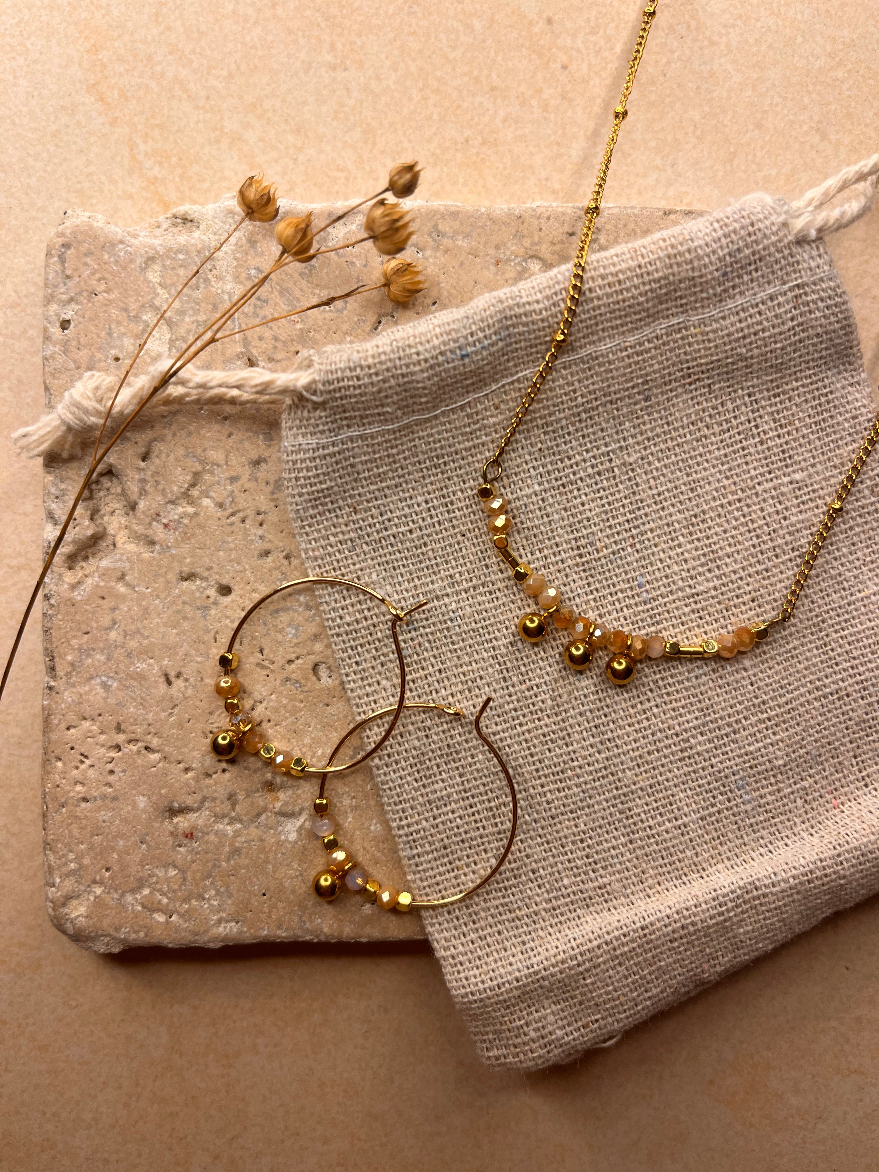 Boucles d'oreilles Fanou - Coffee