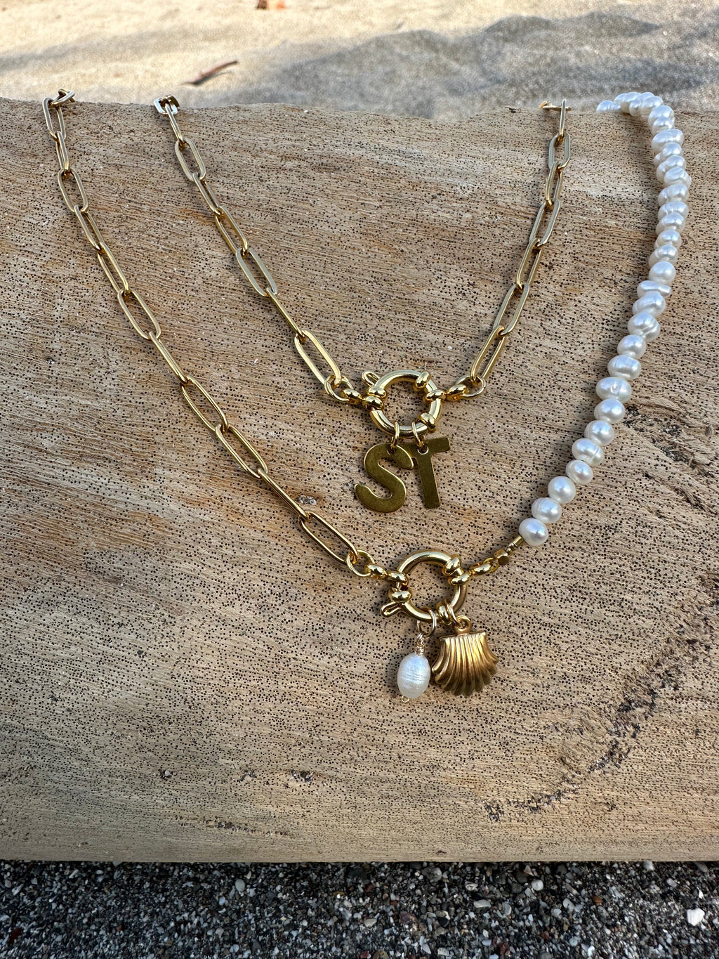 Collier Sol Perles d'eau douce - Personnalisable