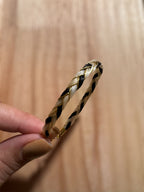 Bracelet PIE - crins bicolore & fil doré