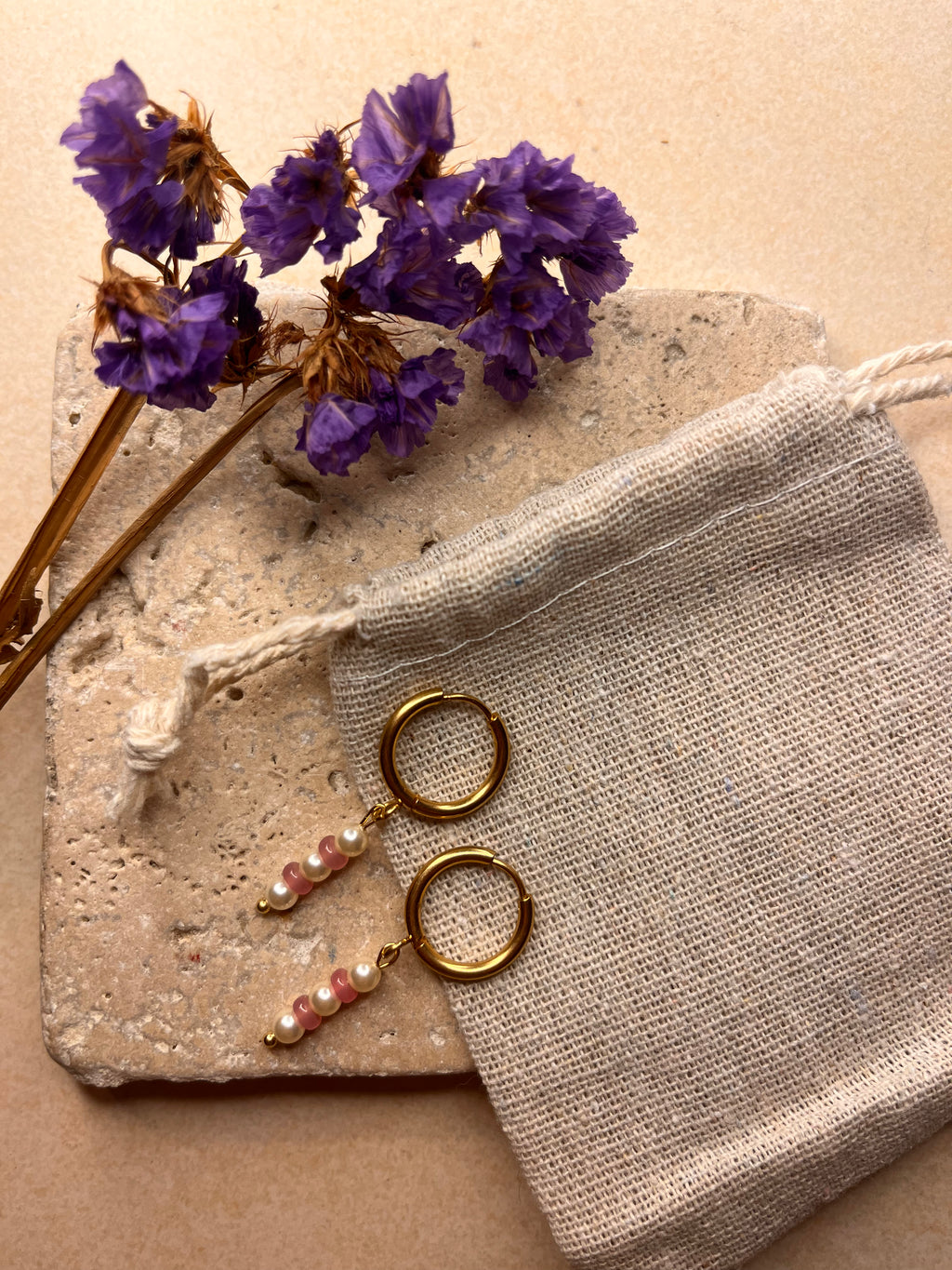 Boucles d'oreilles Mareeba - Quartz rose