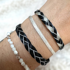 Bracelet PIE - crins bicolore (doré ou argenté)