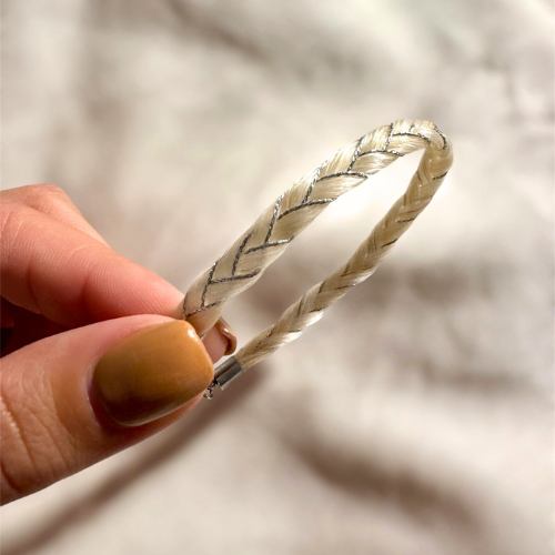 Bracelet ULTIMA - crins blanc & fil argenté