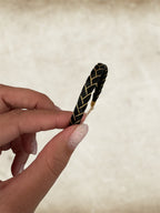 Bracelet FLAMENCO - crins noir & fil doré